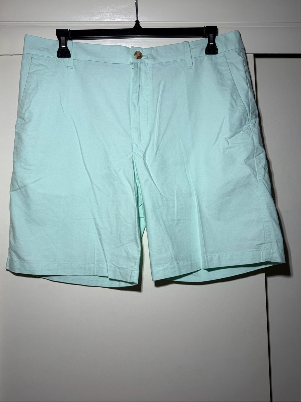 Men's Izod Mint Green Cotton Flat Front Chino Shorts Size 36